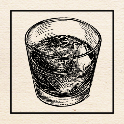 Illustration of Jason Cook's (Barlow) "Backward Finesse" Old Fashioned. Portland, Oregon.